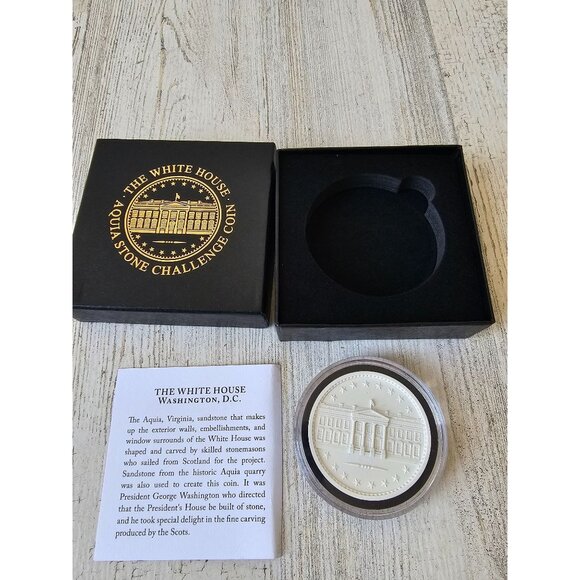 White House aqua Stone challenge coin sandstone new president George Washington - Picture 1 of 6